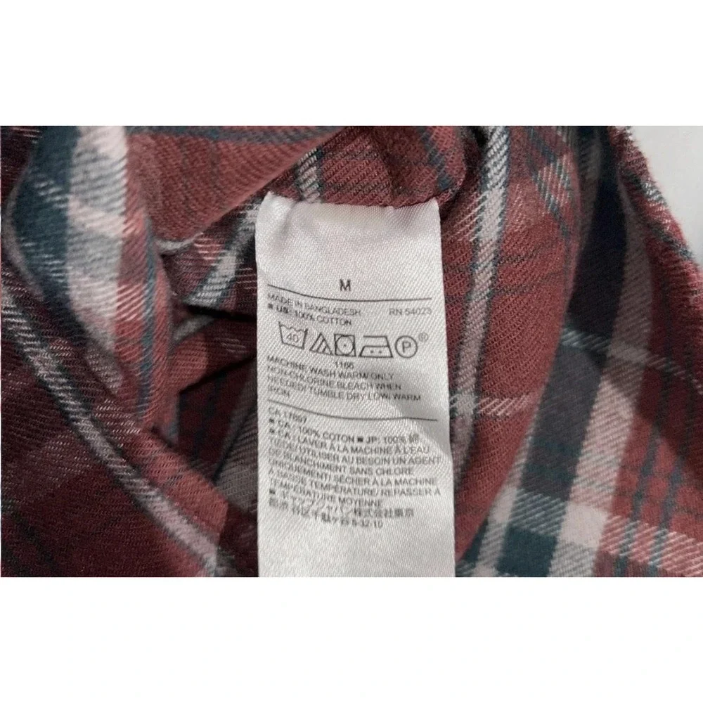 Banana Republic Shirt Mens Medium Red Plaid Flannel Long Sleeve Button Up‎